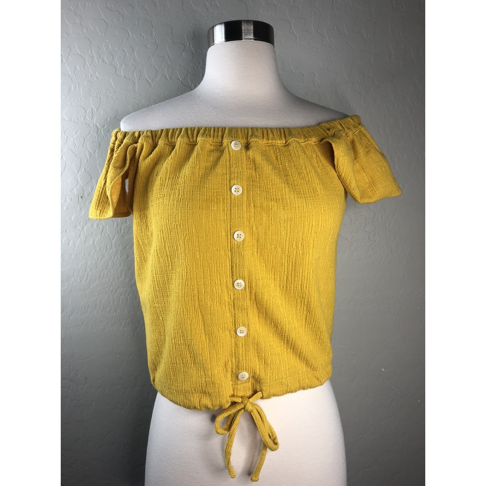 MADEWELL Texture and Thread Womens S Shirt Off shoulder Top‎